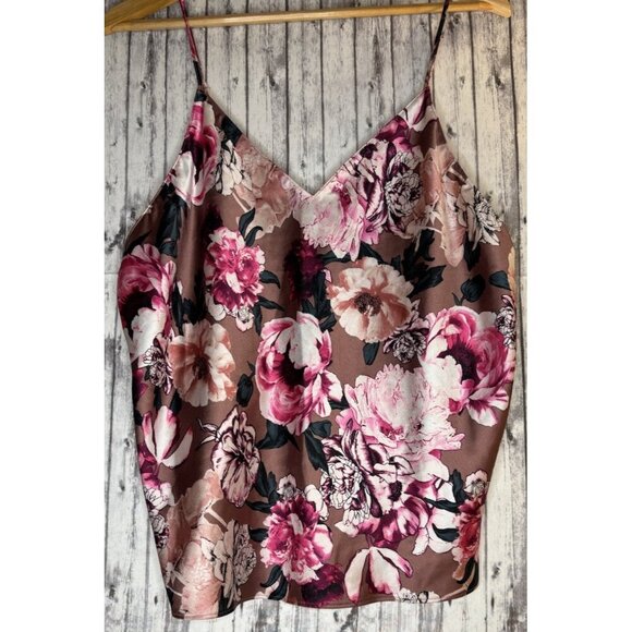 Victoria Secret Camisole Top Sleepwear XL Mauve Pink Luxe Collection Floral Tank - Picture 1 of 7